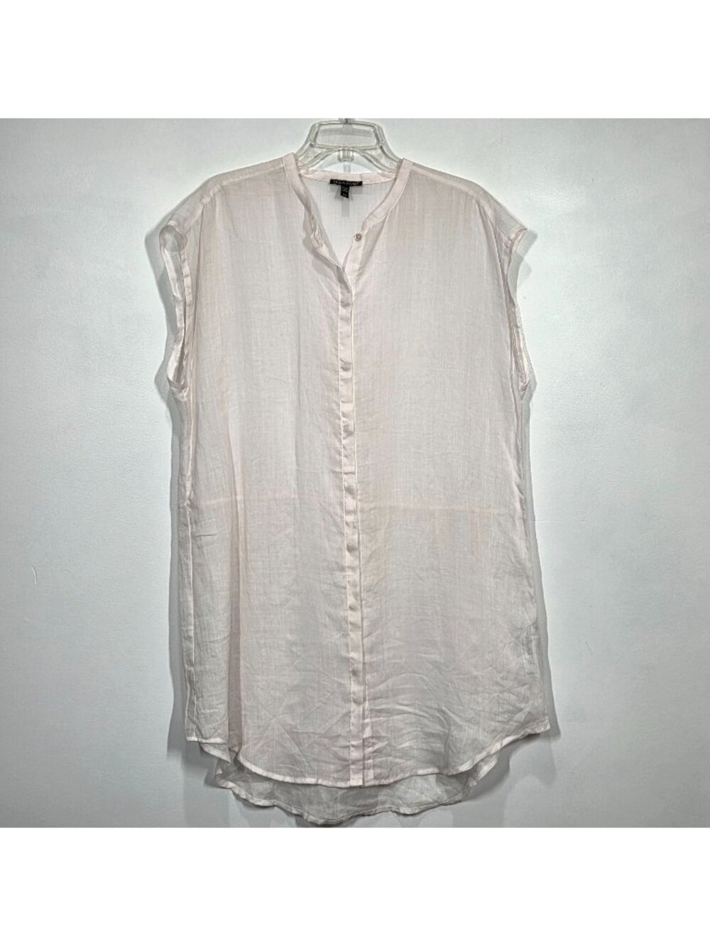Eileen Fisher Top Large Pale Pink Lightweight Gauzy Flowy Beachy Lagenlook Tunic